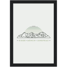 Laden Sie das Bild in den Galerie-Viewer, Eiger Mönch und Jungfrau Poster mit Rahmen