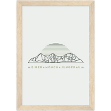 Laden Sie das Bild in den Galerie-Viewer, Eiger Mönch und Jungfrau Poster mit Rahmen