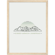 Laden Sie das Bild in den Galerie-Viewer, Eiger Mönch und Jungfrau Poster mit Rahmen