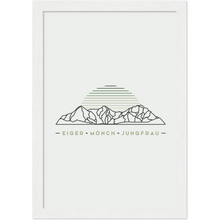 Laden Sie das Bild in den Galerie-Viewer, Eiger Mönch und Jungfrau Poster mit Rahmen