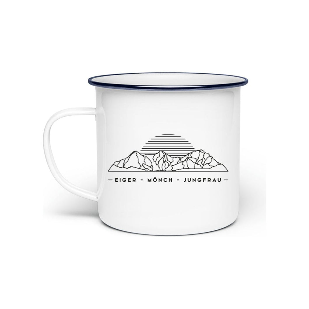 Eiger - Mönch - Jungfrau  - Berg-Tasse aus Emaille