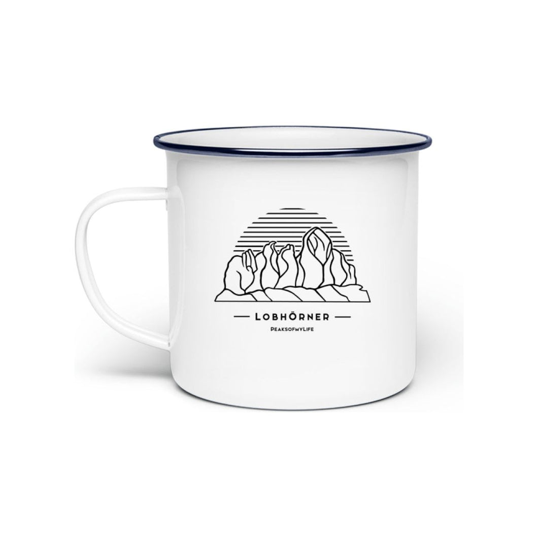 Lobhörner  - Berg-Tasse aus Emaille