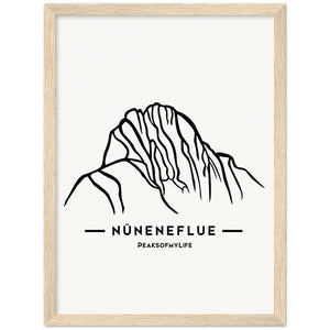 Nüneneflue Holzgerahmtes Poster auf matten Papier in Museumsqualität