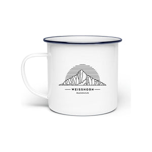 Weisshorn  - Berg-Tasse aus Emaille