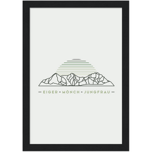 Eiger Mönch und Jungfrau Poster mit Rahmen