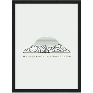 Eiger Mönch und Jungfrau Poster mit Rahmen